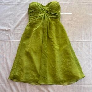 Vintage Symphony of Venus Bright Green Chiffon Strapless Corset Top Dress